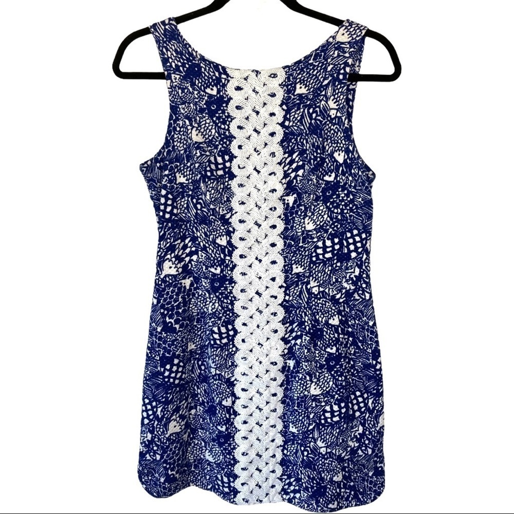 Lilly Pulitzer For Target Blue/White Patterned Dress w/Trim - Picture 2 of 14